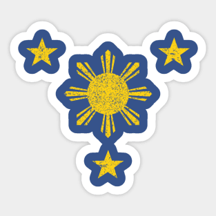 3 Stars and a Sun Philippine Flag Vintage Sticker